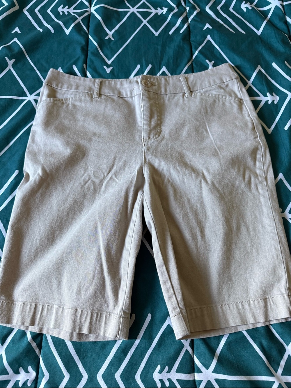 St. John's Bay Women's Khaki Bermuda Shorts